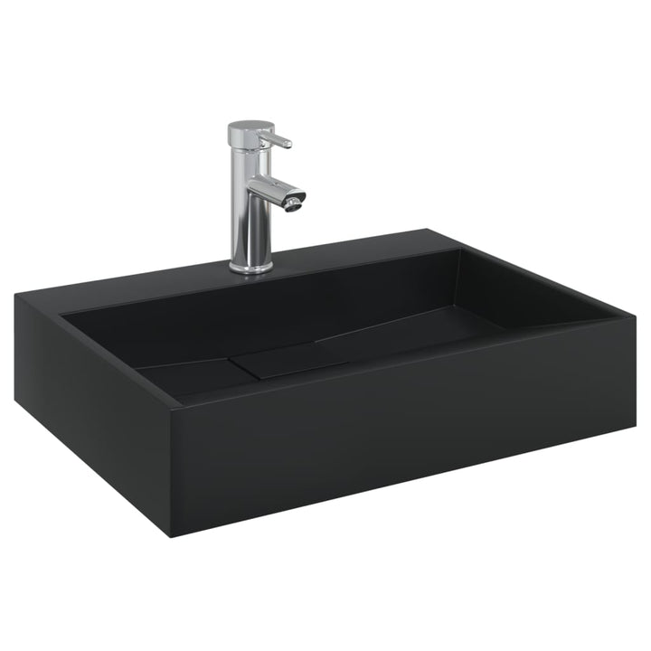 håndvask 50x38x11 cm mineralstøbt/marmorstøbt matsort