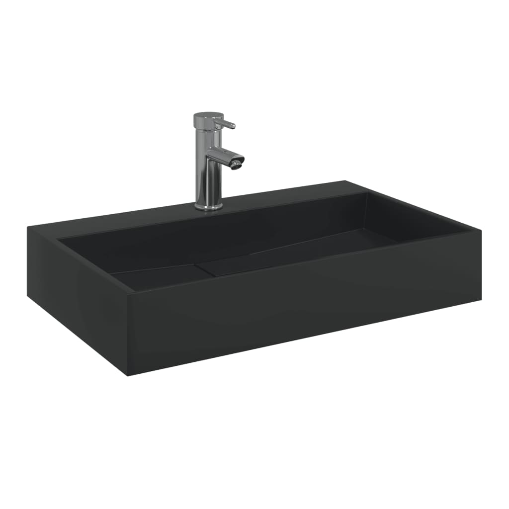 håndvask 60x38x11 cm mineralstøbt/marmorstøbt matsort