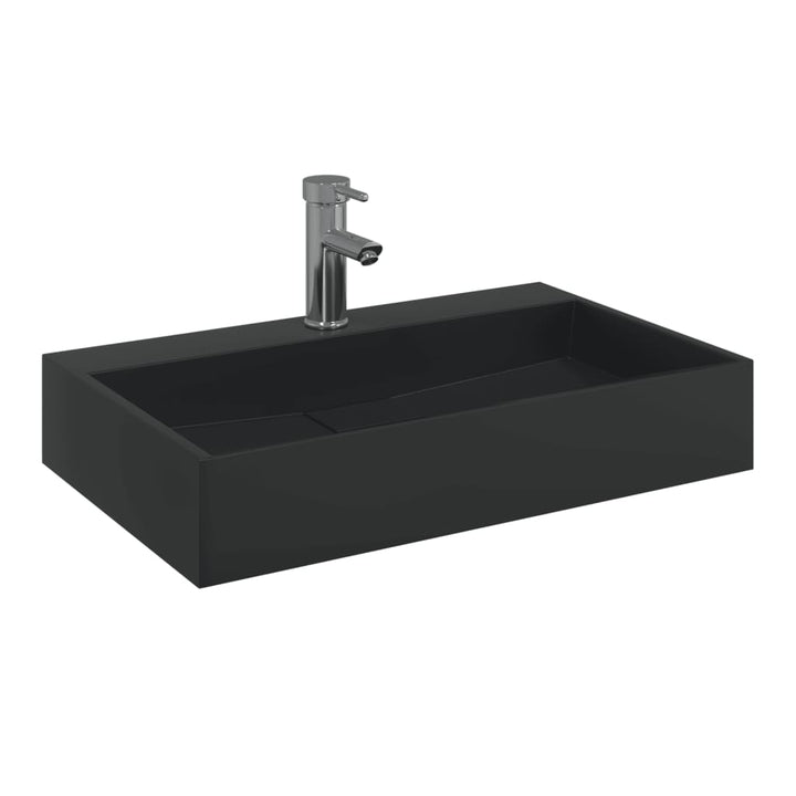 håndvask 60x38x11 cm mineralstøbt/marmorstøbt matsort