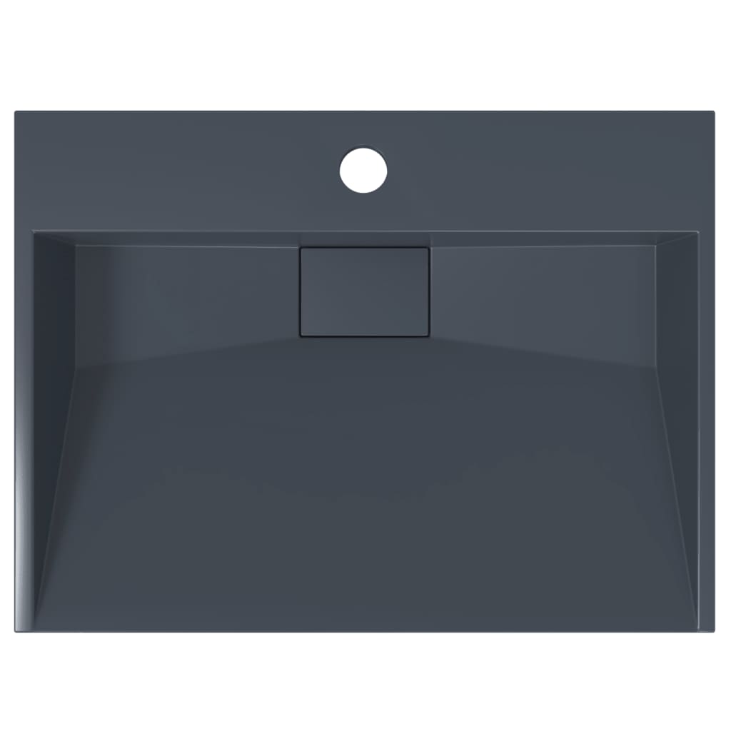 håndvask 50x38x11 cm mineralstøbt/marmorstøbt antracitgrå