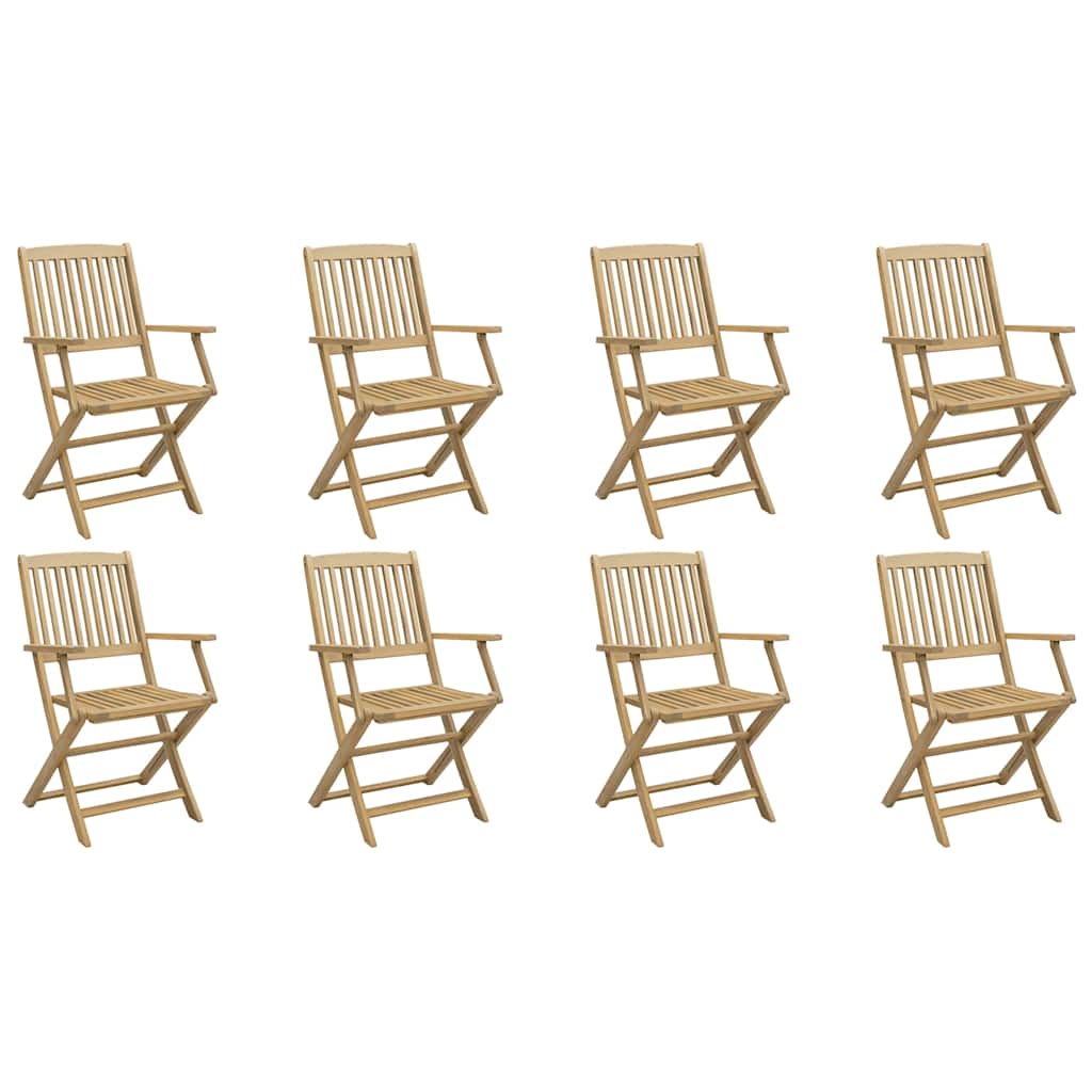 foldbare havestole 8 stk. 54,5x58x90 cm massivt akacietræ