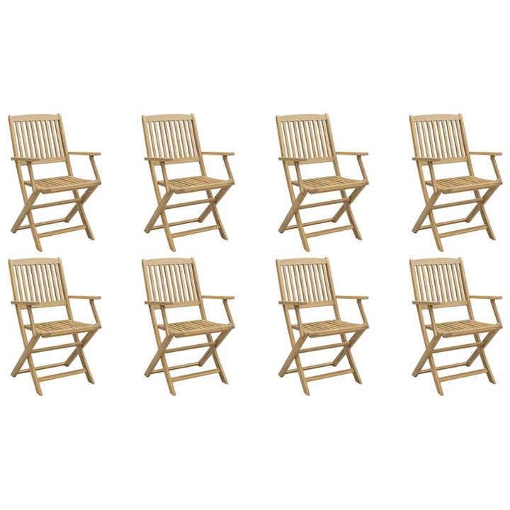 foldbare havestole 8 stk. 54,5x58x90 cm massivt akacietræ