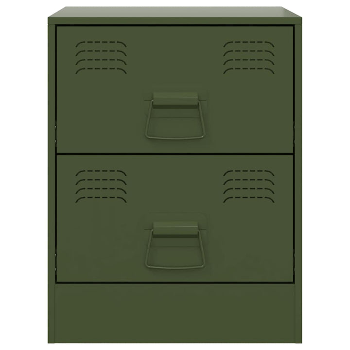 sengeborde 2 stk. 34,5x39x44 cm stål grøn