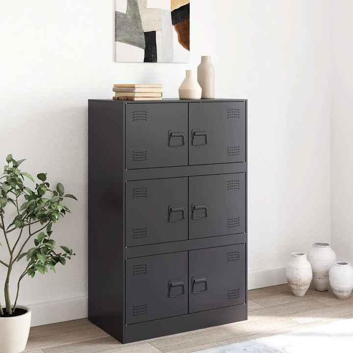 skænk 67x39x107 cm stål sort