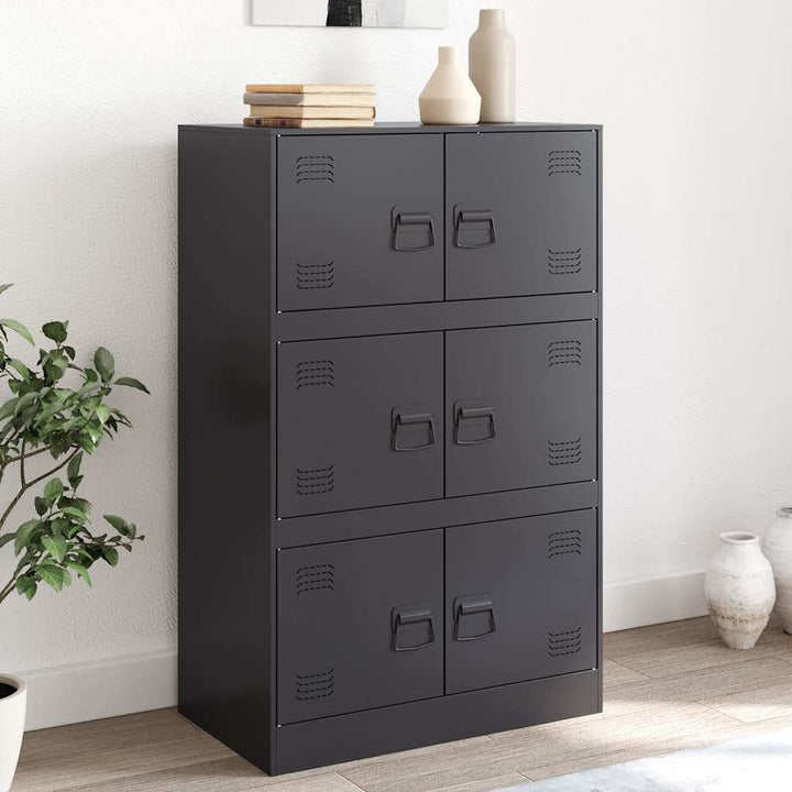 skænk 67x39x107 cm stål sort