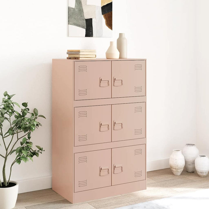 skab 67x39x107 cm stål lyserød