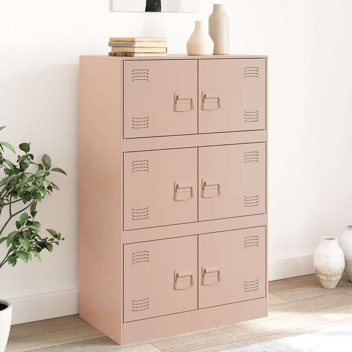 skab 67x39x107 cm stål lyserød