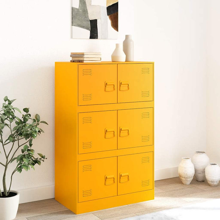 skab 67x39x107 cm stål sennepsgul