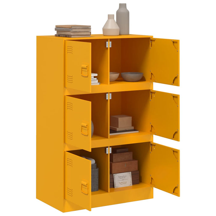 skab 67x39x107 cm stål sennepsgul
