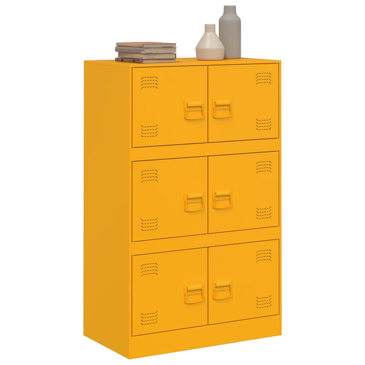 skab 67x39x107 cm stål sennepsgul