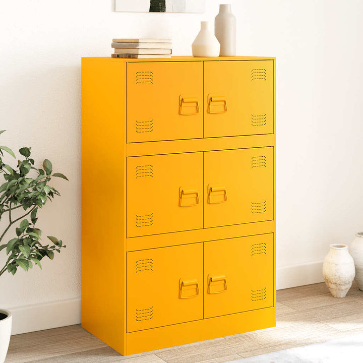 skab 67x39x107 cm stål sennepsgul