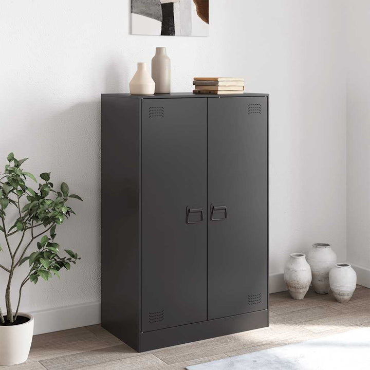 skænk 67x39x107 cm stål sort