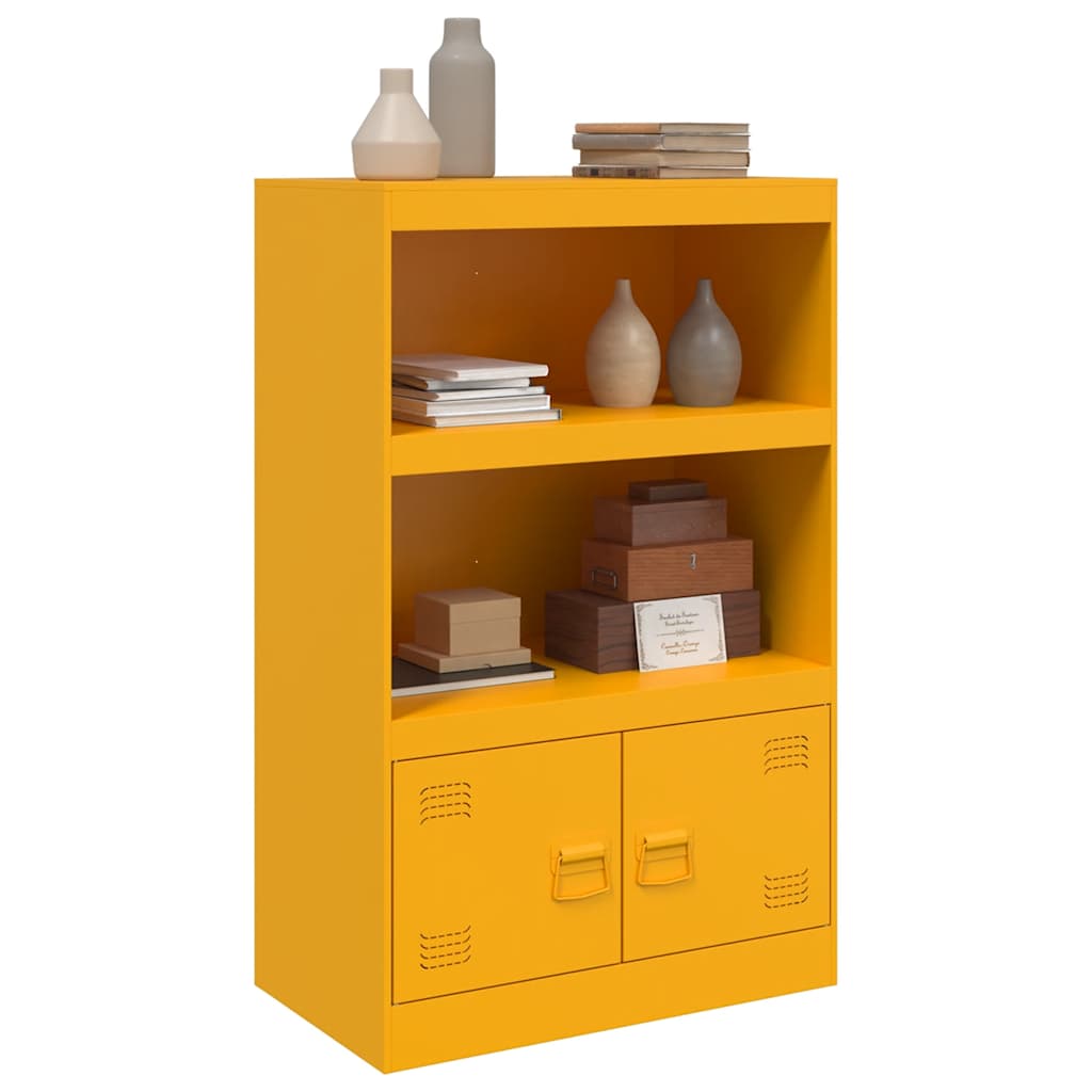 skab 67x39x107 cm stål sennepsgul