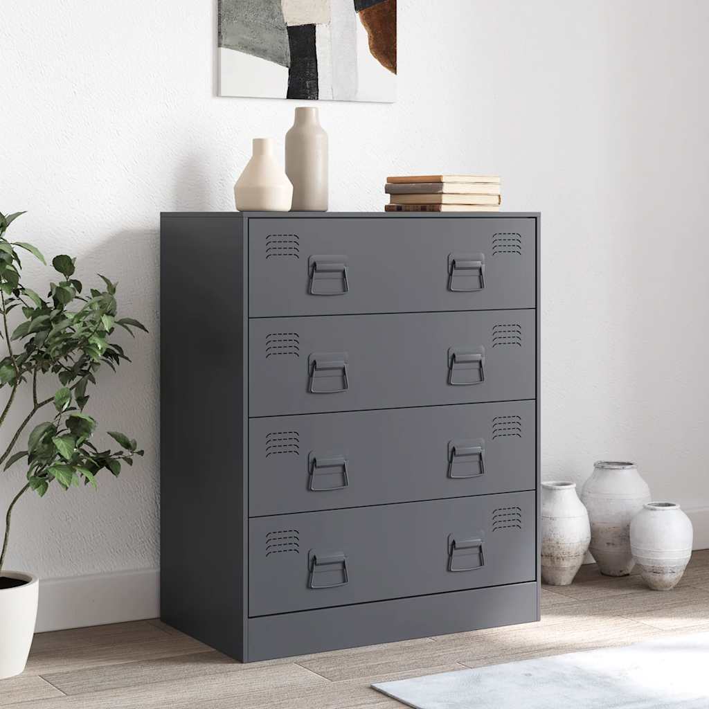 skænk 67x39x83 stål antracitgrå