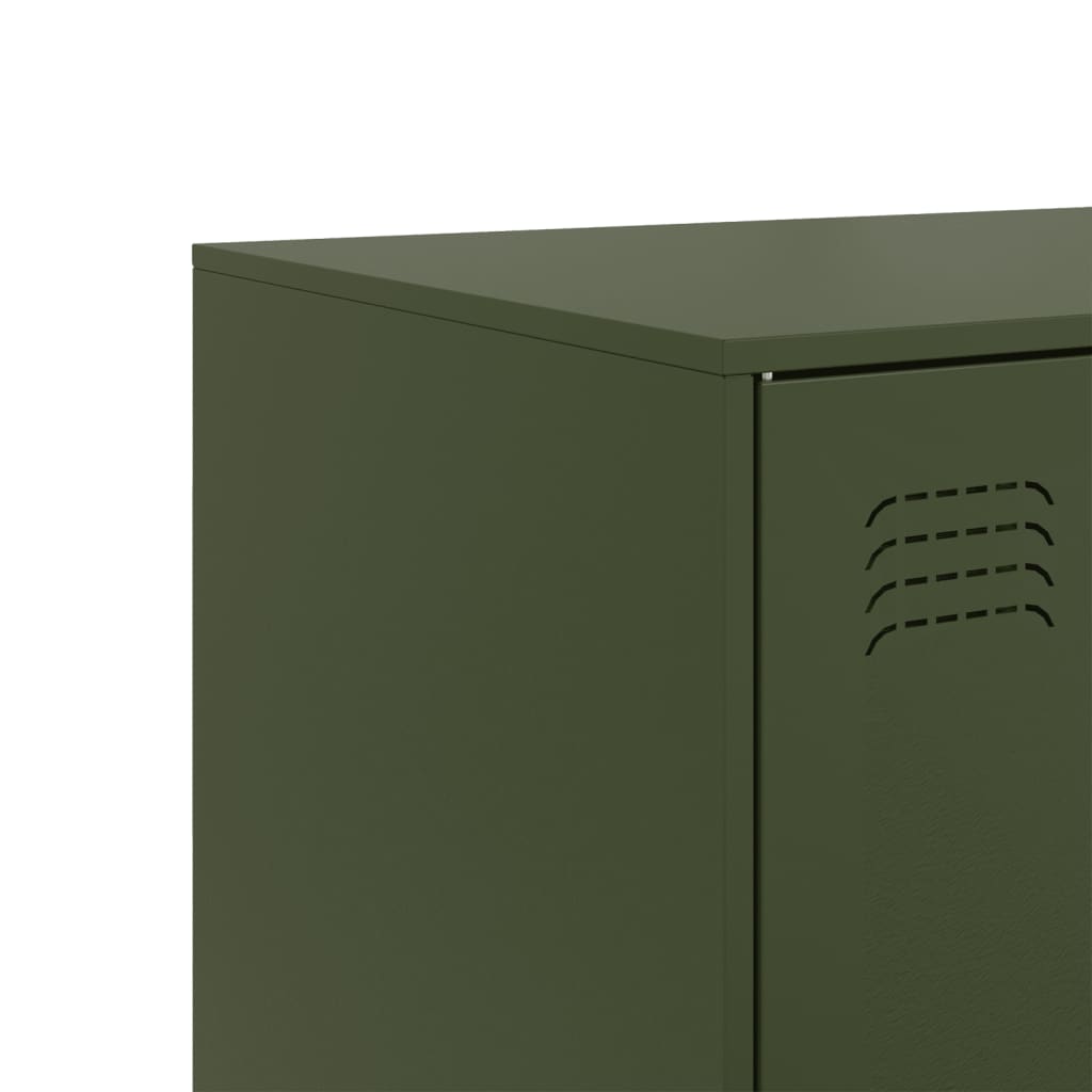 skænk 99x39x73 cm stål olivengrøn