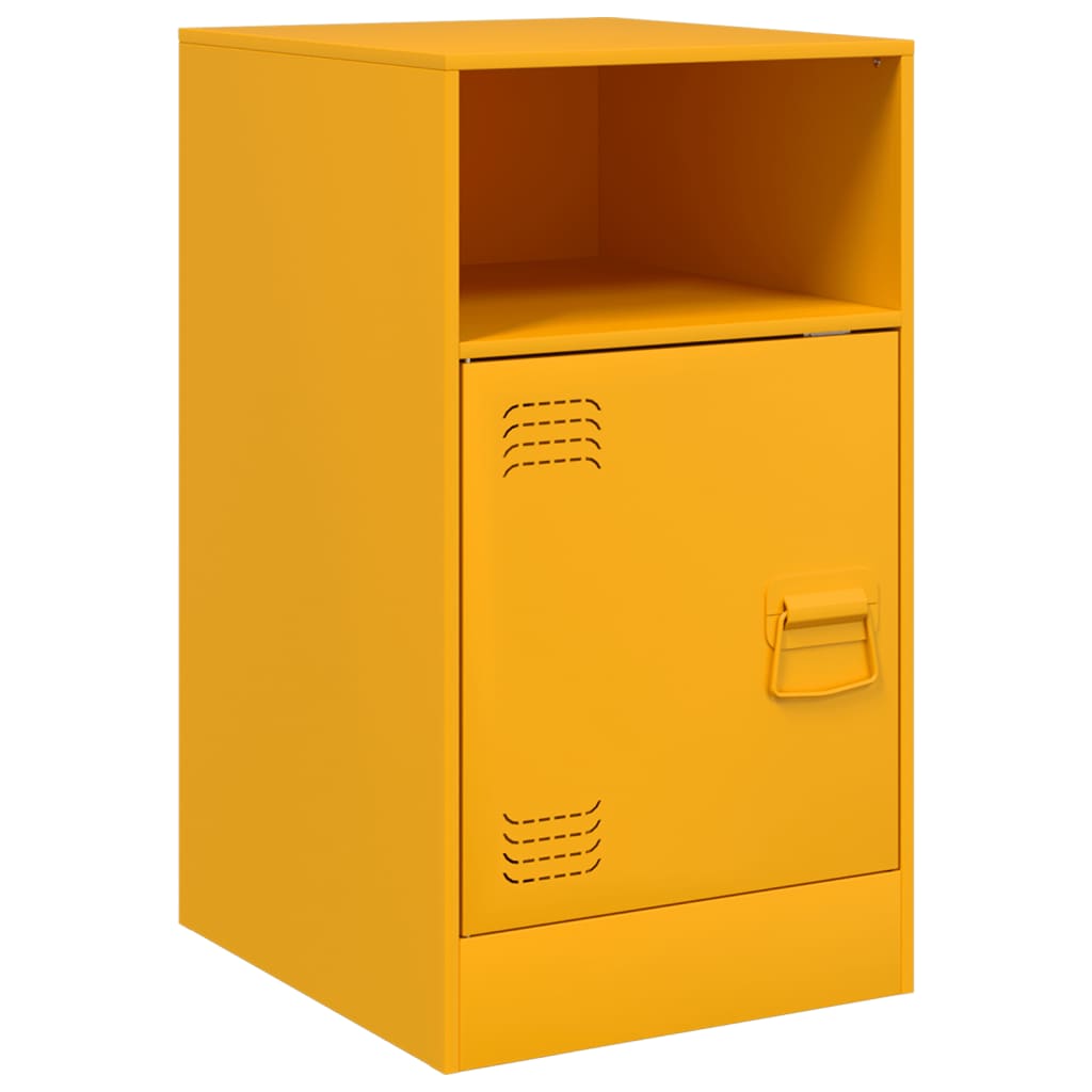 sengeborde 2 stk. 34,5x39x62 cm stål sennepsgul