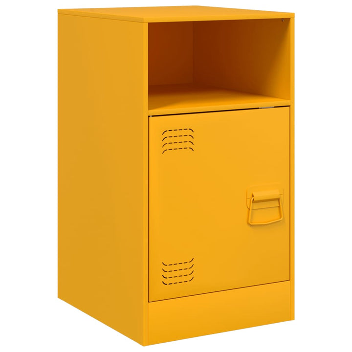 sengeborde 2 stk. 34,5x39x62 cm stål sennepsgul