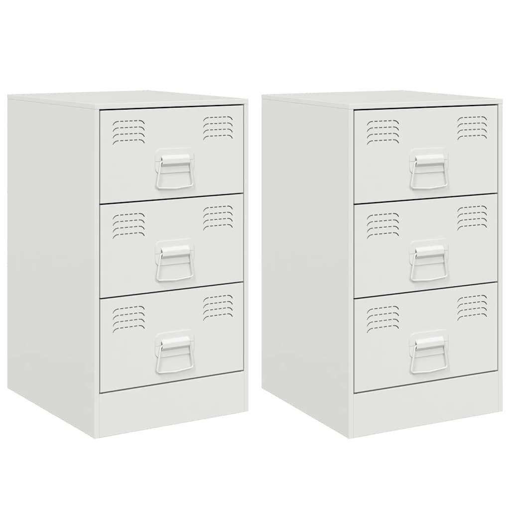 sengeborde 2 stk. 34,5x39x62 cm stål hvid