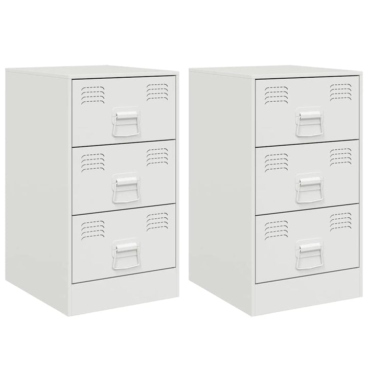 sengeborde 2 stk. 34,5x39x62 cm stål hvid