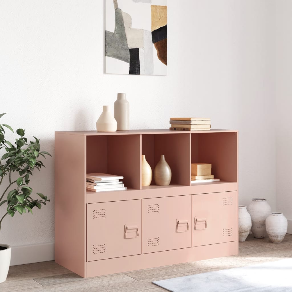 skænk 99x39x73 cm stål lyserød