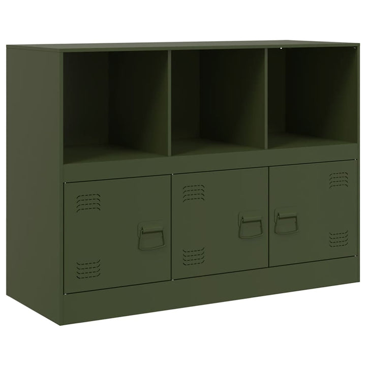 skænk 99x39x73 cm stål olivengrøn