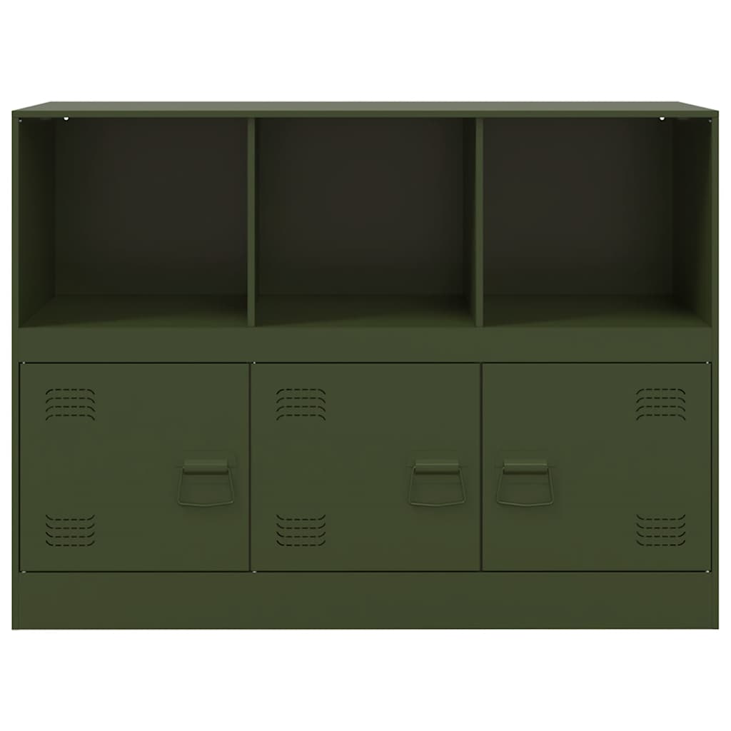 skænk 99x39x73 cm stål olivengrøn
