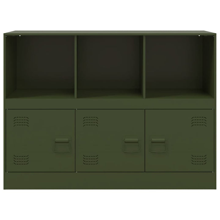 skænk 99x39x73 cm stål olivengrøn