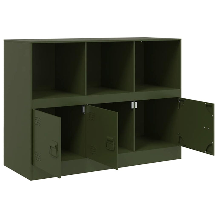 skænk 99x39x73 cm stål olivengrøn