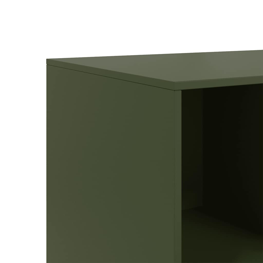skænk 99x39x73 cm stål olivengrøn