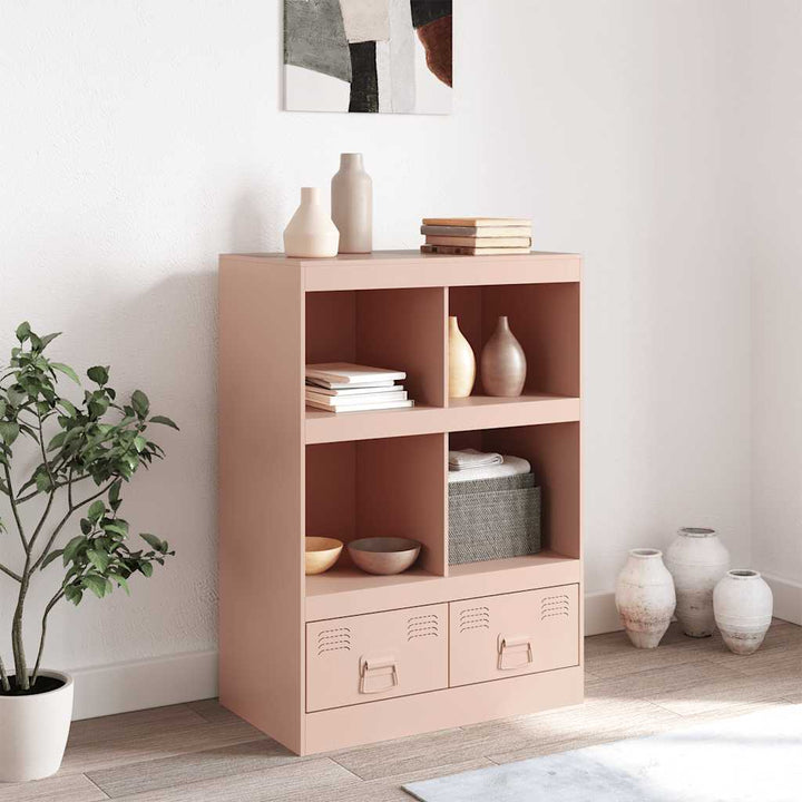 skab 67x39x95 cm stål lyserød