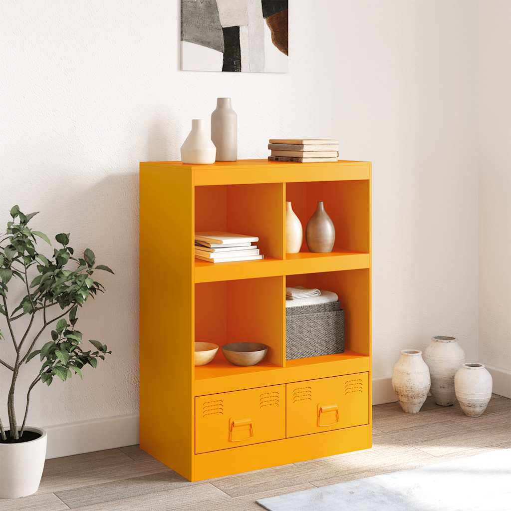 skab 67x39x95 cm stål sennepsgul