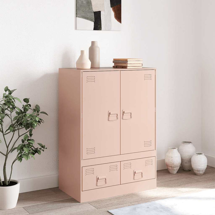 skab 67x39x95 cm stål lyserød