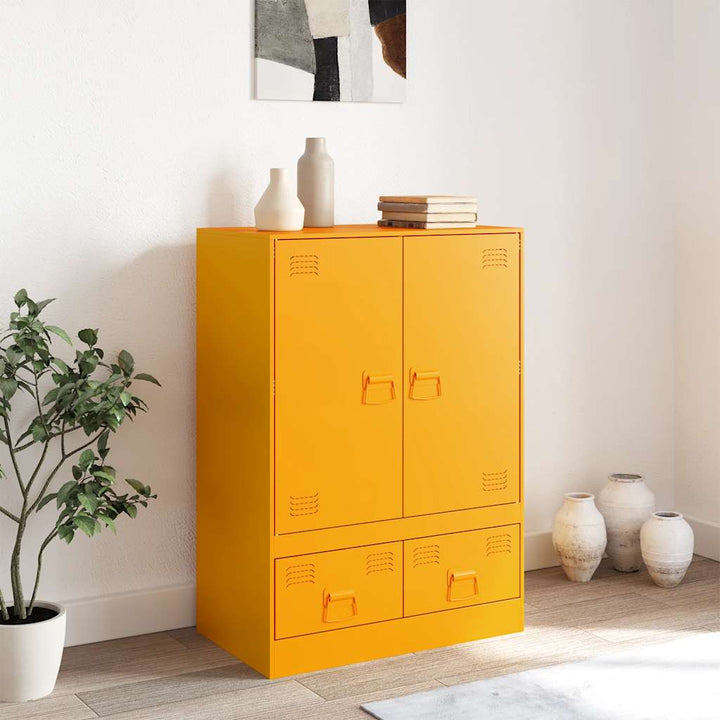 skab 67x39x95 cm stål sennepsgul