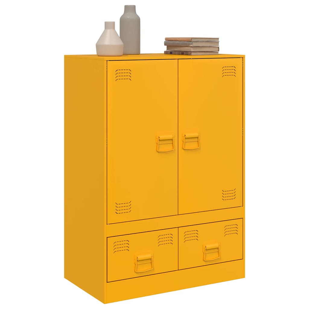 skab 67x39x95 cm stål sennepsgul