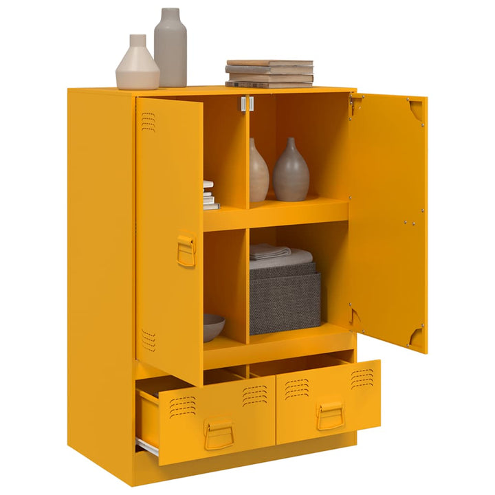 skab 67x39x95 cm stål sennepsgul