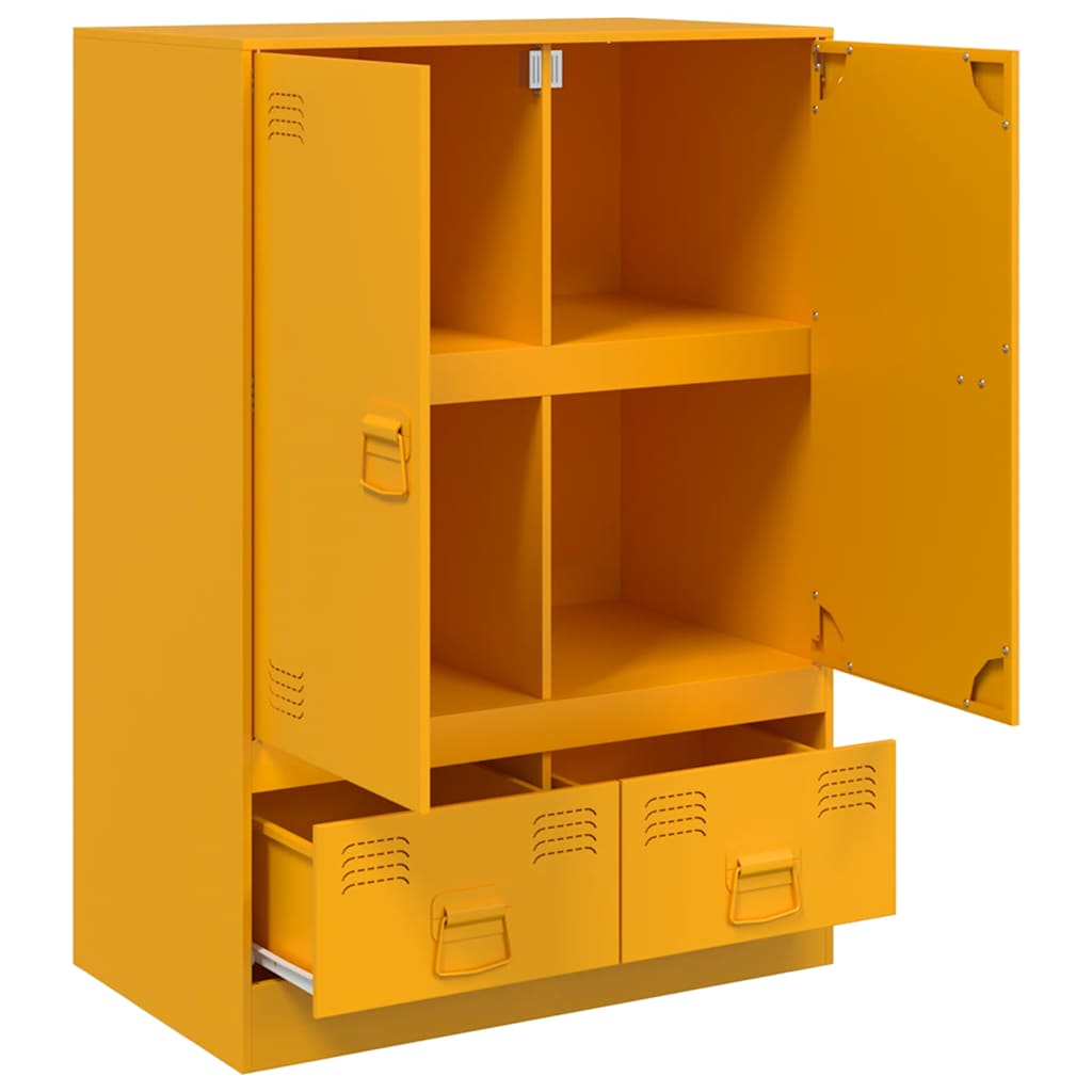 skab 67x39x95 cm stål sennepsgul