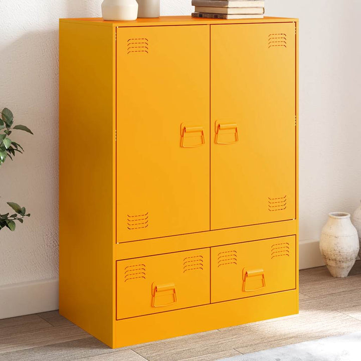 skab 67x39x95 cm stål sennepsgul