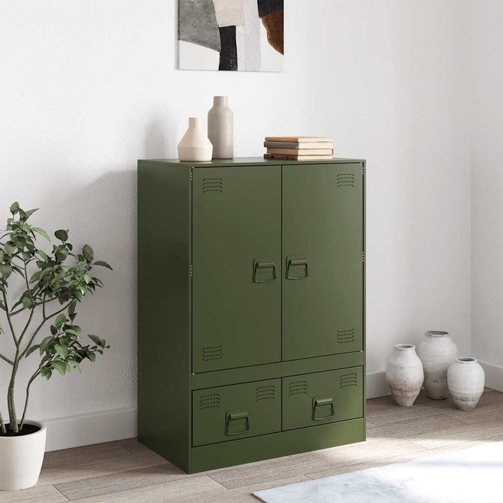 skab 67x39x95 cm stål olivengrøn