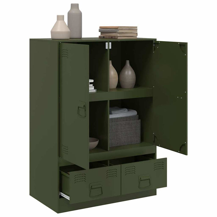 skab 67x39x95 cm stål olivengrøn