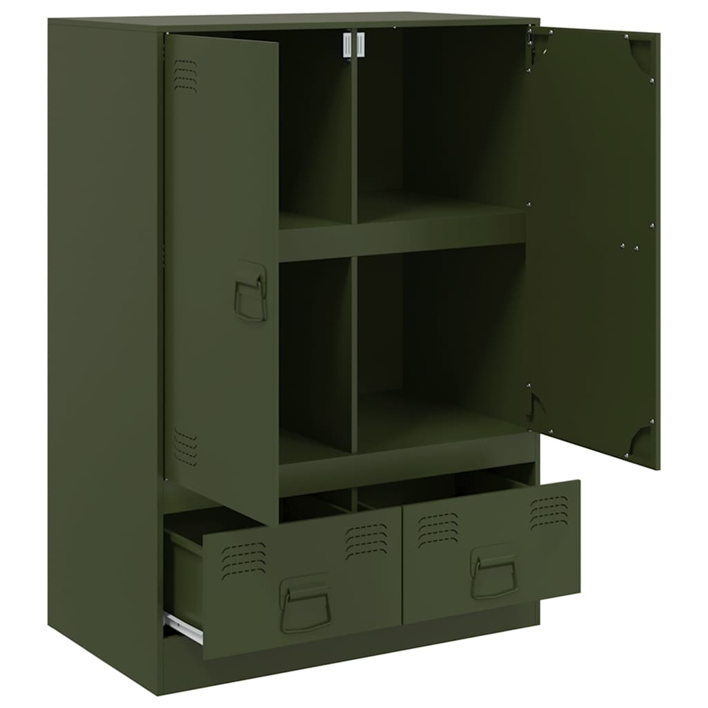 skab 67x39x95 cm stål olivengrøn