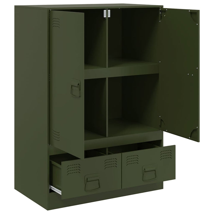 skab 67x39x95 cm stål olivengrøn