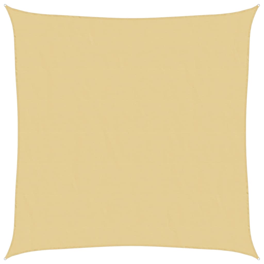solsejl 6x6 m 100 % polyesterstof sandfarvet