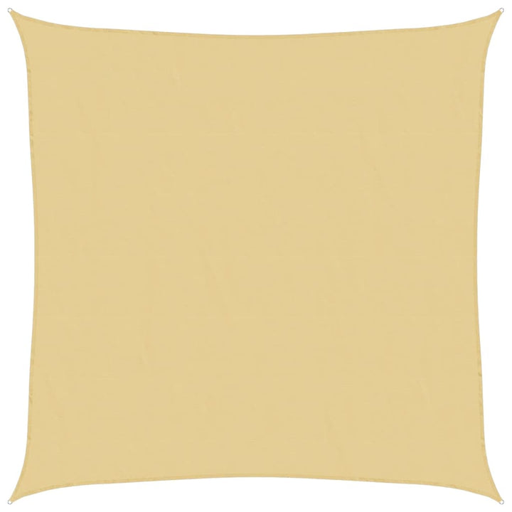 solsejl 6x6 m 100 % polyesterstof sandfarvet