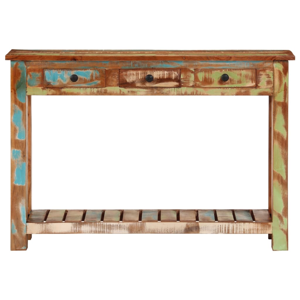 konsolbord 110x30x76 cm massivt genbrugstræ