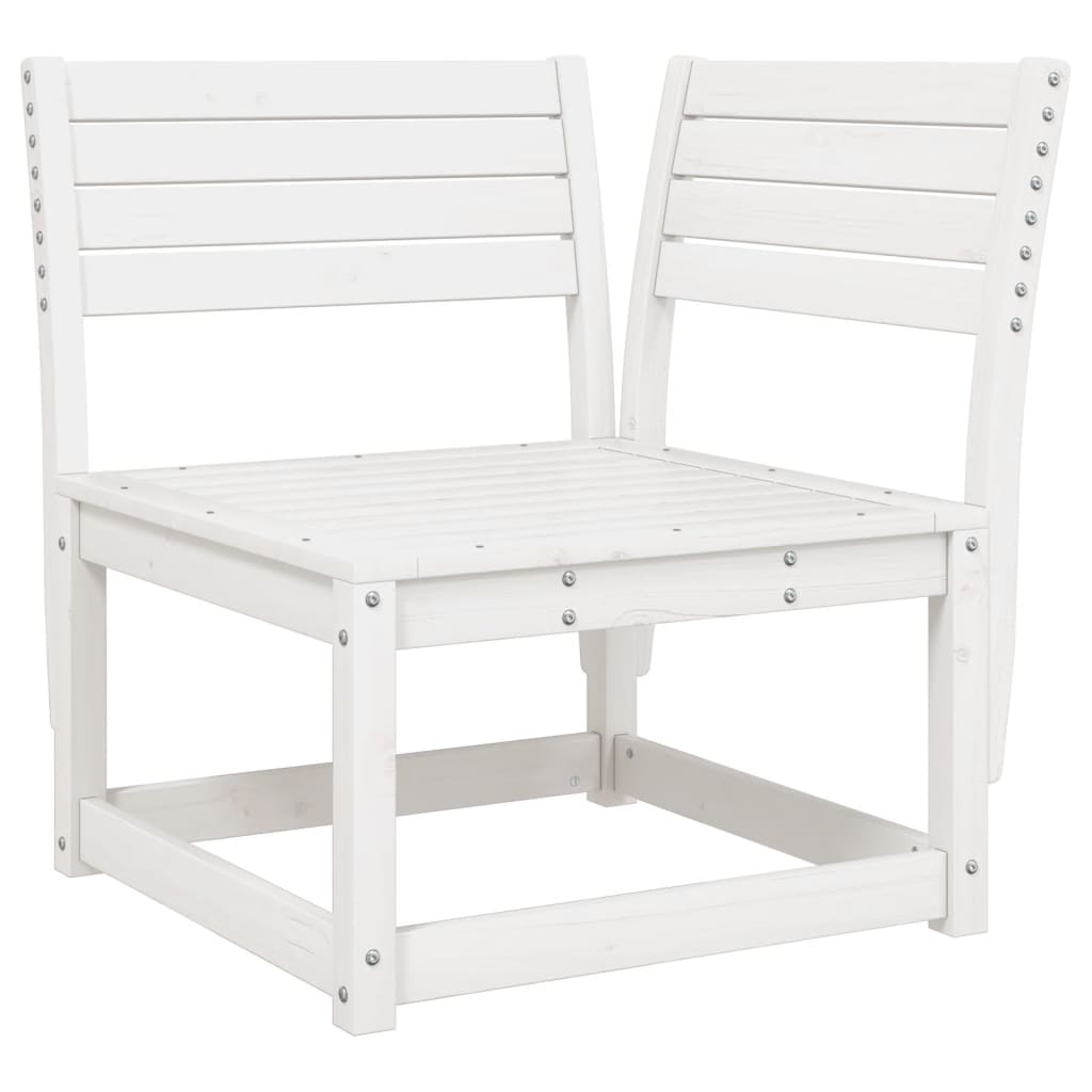 hjørnemodul til havesofa 73x73x78 cm massivt fyrretræ hvid