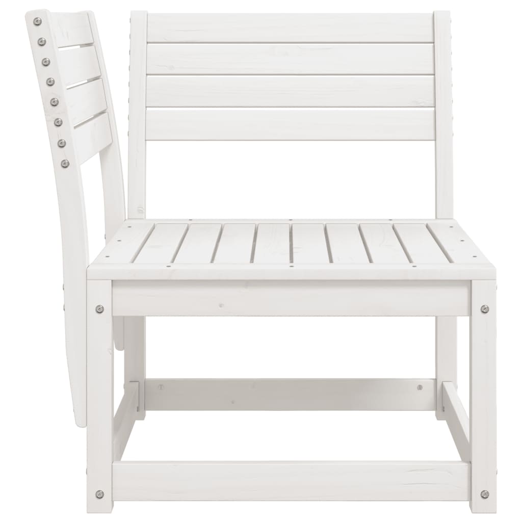 hjørnemodul til havesofa 73x73x78 cm massivt fyrretræ hvid