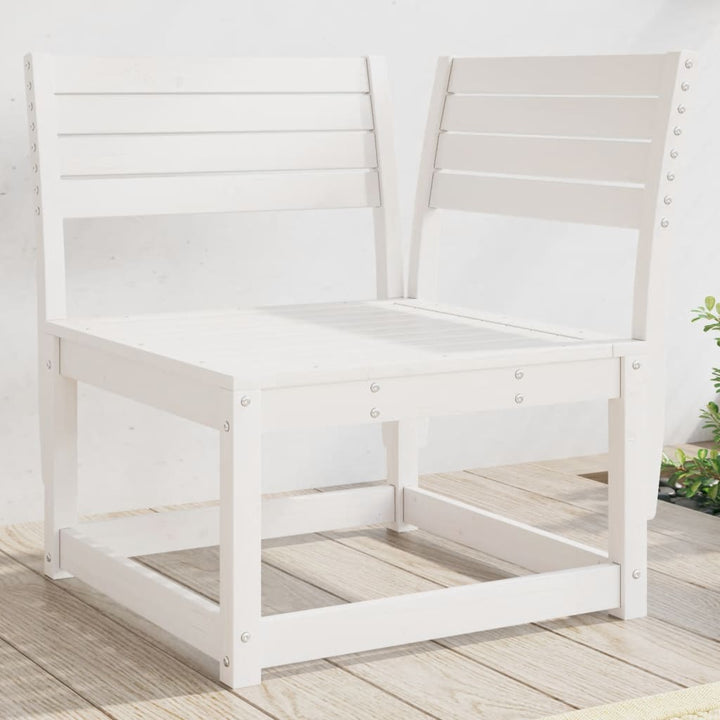 hjørnemodul til havesofa 73x73x78 cm massivt fyrretræ hvid