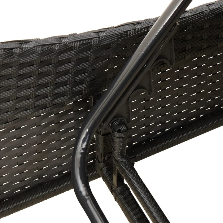 liggestol med hynder 114x205x73 cm polyrattan sort