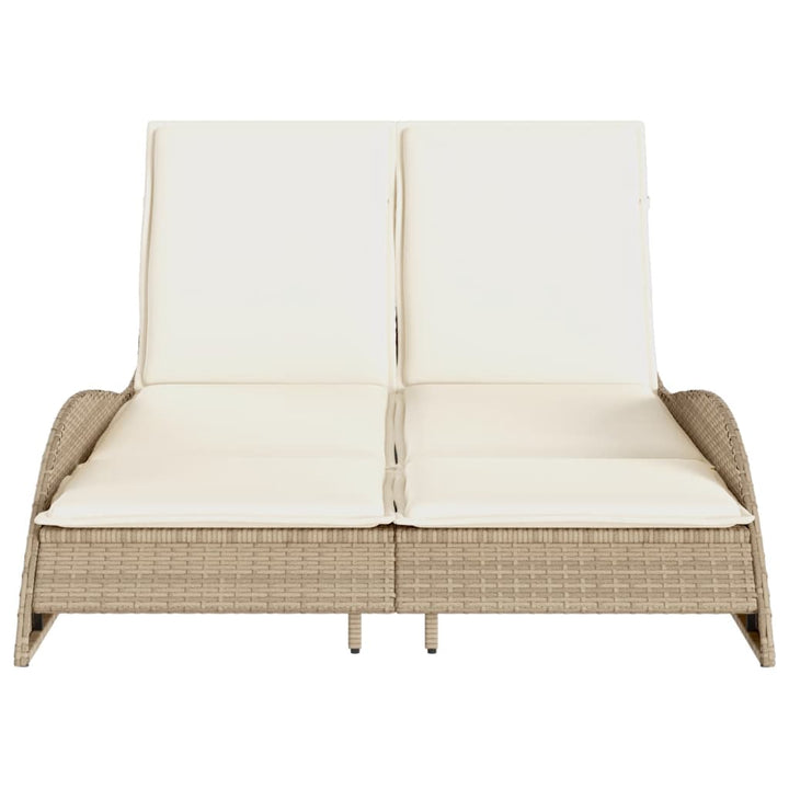 liggestol med hynder 114x205x73 cm polyrattan beige