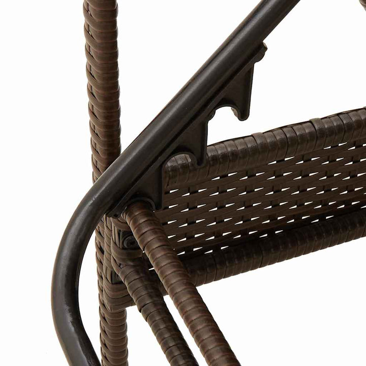 liggestol med hynde brun 63x200x81 cm polyrattan (kun USA)